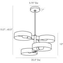 44455 Rocco Chandelier Product Line Drawing