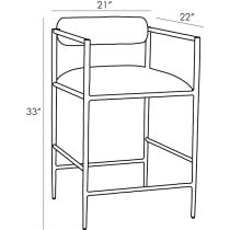 4706 Barbana Counter Stool Ocelot Embroidery Product Line Drawing