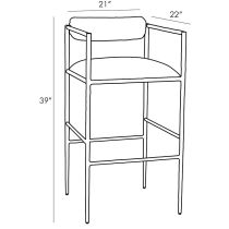 4707 Barbana Bar Stool Ocelot Embroidery Product Line Drawing
