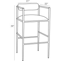 4709 Barbana Bar Stool Pewter Texture Product Line Drawing