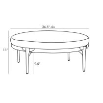 4714 Andrea Round Ottoman Product Line Drawing