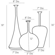 4858 Gyles Vases, Set of 3 Product Line Drawing