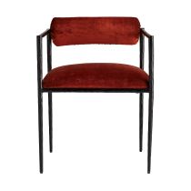 4896 Barbana Chair Rust Velvet Angle 1 View