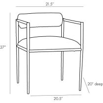 4896 Barbana Chair Rust Velvet Product Line Drawing