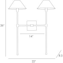 49054 Havana Sconce Product Line Drawing