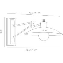 49084 Nox Sconce Product Line Drawing