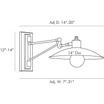 49401 Nox Sconce Product Line Drawing