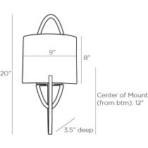49799 Obra Sconce Product Line Drawing