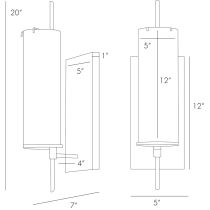 49999 Stefan Sconce Product Line Drawing