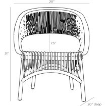 5015 Landry Accent Chair Product Line Drawing