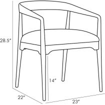5372 Walton Chair Product Line Drawing