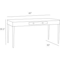 5518 Jobe Desk Product Line Drawing
