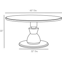 5524 Mahoun Dining Table Product Line Drawing