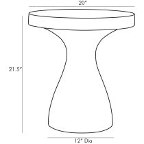 5550 Serafina Large Accent Table Product Line Drawing