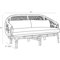5563 Elena Settee Product Line Drawing