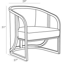 5593 Fortuna Lounge Chair Product Line Drawing