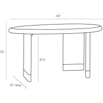 5647 Huey Desk Product Line Drawing