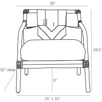 5671 Newton Lounge Chair Product Line Drawing