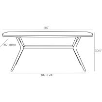 5757 Palto Dining Table Product Line Drawing