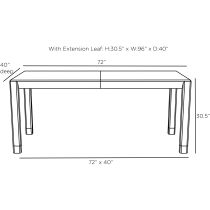 5758 Springer Dining Table Product Line Drawing