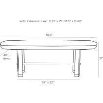 5760 Pembroke Dining Table Product Line Drawing