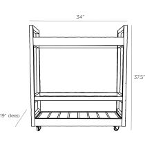 5768 Prosper Bar Cart Product Line Drawing