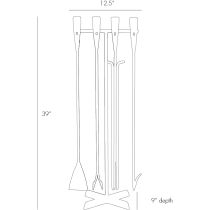 6331 Henry Fireplace Tool Set Product Line Drawing