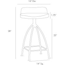 6535 Henson Counter Stool Product Line Drawing