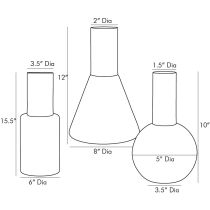 6784 Union Vases, Set of 3 Product Line Drawing
