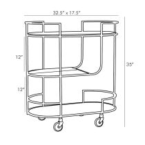 6857 Trainor Bar Cart Product Line Drawing