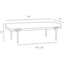 6926 Andrea Rectangular Bench Muslin Product Line Drawing