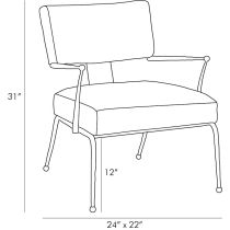 6933 Wallace Chair Pitch Texture Product Line Drawing