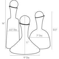 7835 Gillmore Decanters, Set of 3 Product Line Drawing