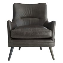 8013 Seger Chair Graphite Leather Grey Ash 