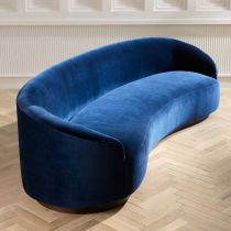 8031 Turner Sofa Indigo Velvet Dark Walnut 