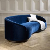 8031 Turner Sofa Indigo Velvet Dark Walnut 