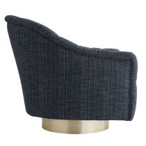 8034 Springsteen Chair Indigo Tweed Champagne Swivel Angle 2 View