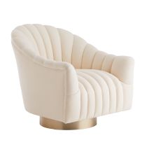 8036 Springsteen Chair Muslin Champagne Swivel Angle 1 View