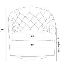 8084 Capri Chair Juniper Leather Champagne Swivel Product Line Drawing