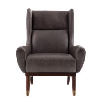 8107 Ophelia Lounge Chair Graphite Leather Dark Walnut 
