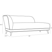 8109 Catalina Chaise Stone Bouclé Product Line Drawing
