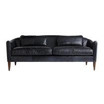 8110 Vincent Sofa Ink Leather Angle 1 View
