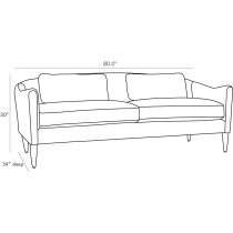 8110 Vincent Sofa Ink Leather Product Line Drawing