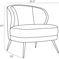 8118 Kitts Chair Marigold Velvet Product Line Drawing