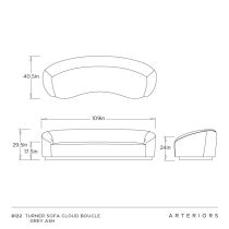 8122 Turner Sofa Cloud Bouclé Grey Ash 