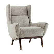 8123 Ophelia Lounge Chair Fossil Tweed Dark Walnut Angle 1 View