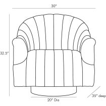 8138 Springsteen Chair Dusty Rose Velvet Swivel Product Line Drawing