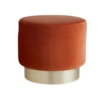 8140 Avalon Ottoman Persimmon Velvet Champagne Swivel Detail View