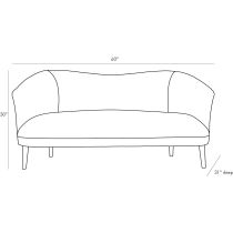 8141 Duprey Settee Textured Ivory Grey Ash Product Line Drawing
