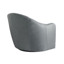 8142 Delfino Chair Anchor Grey Leather Swivel Angle 2 View